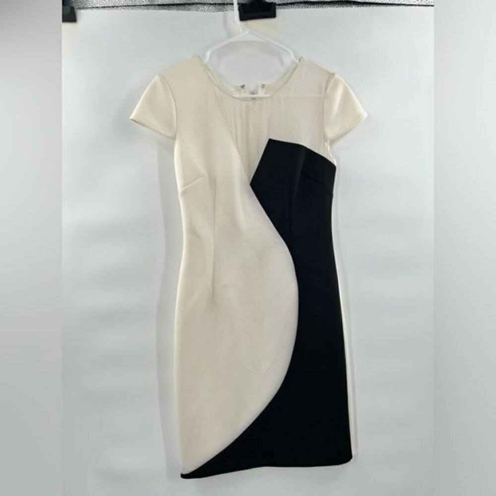 Sachin + Babi  ivory black colorblock dress size 2 new with tags